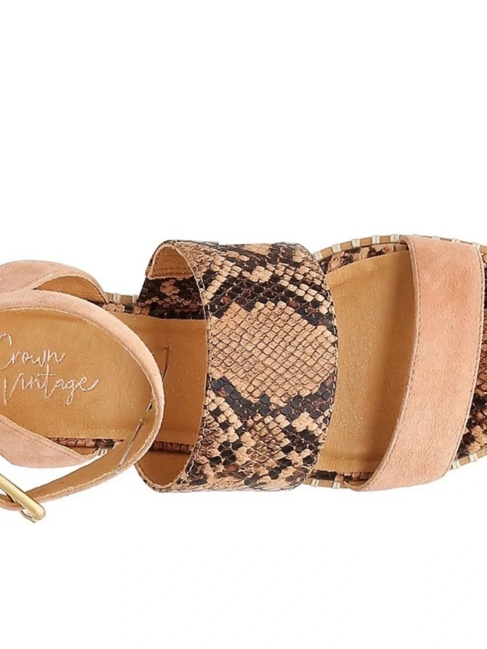 Women’s Crown Vintage swedew Nude Espadrille Platform Sandals 9 1//2 M
